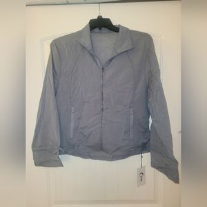 Zyia active gray drawstrings windbreaker NWT women's size large